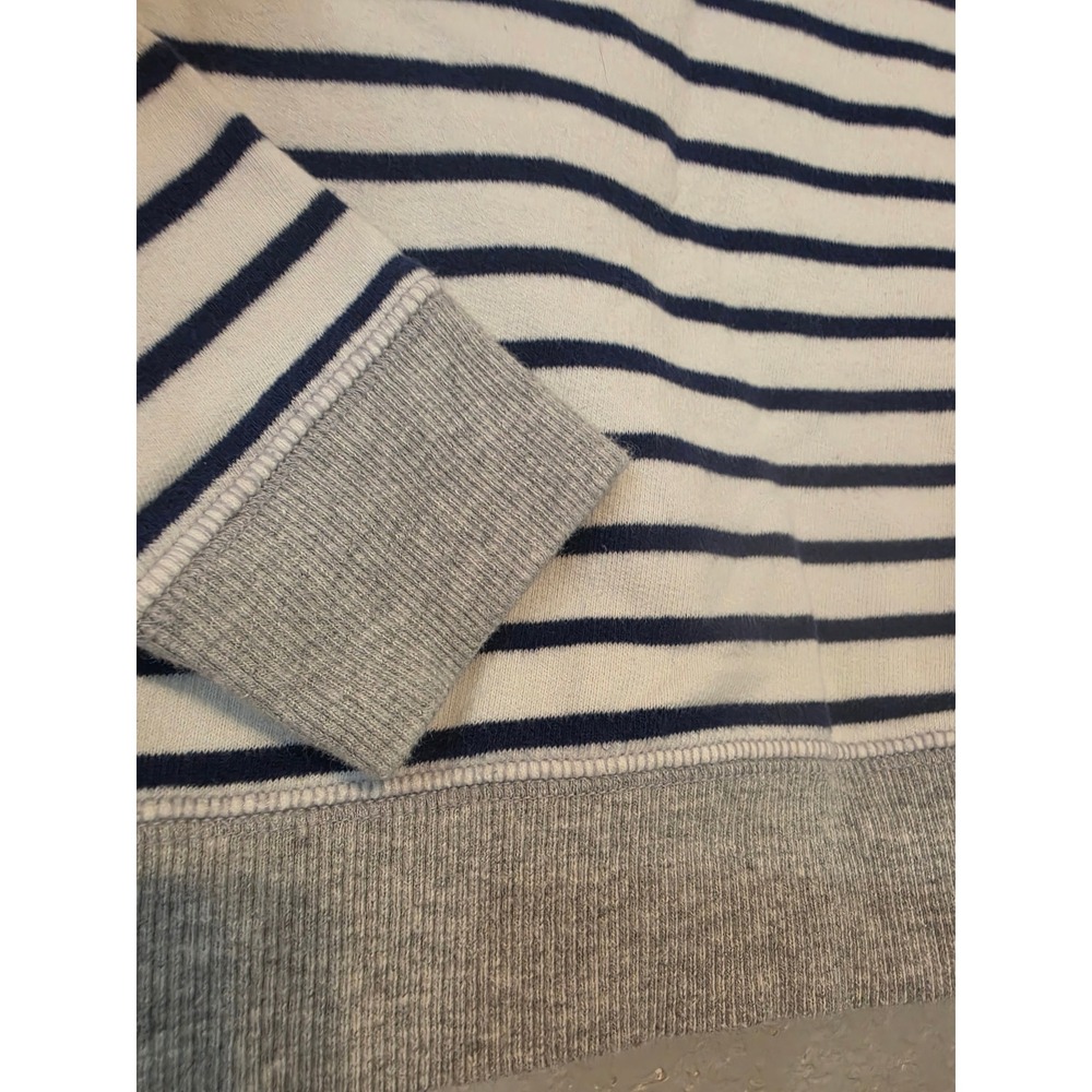 OshKosh Bgosh Kids Navy Blue White Striped Crew Neck Pullover Sweatshirt - Picture 7 of 7